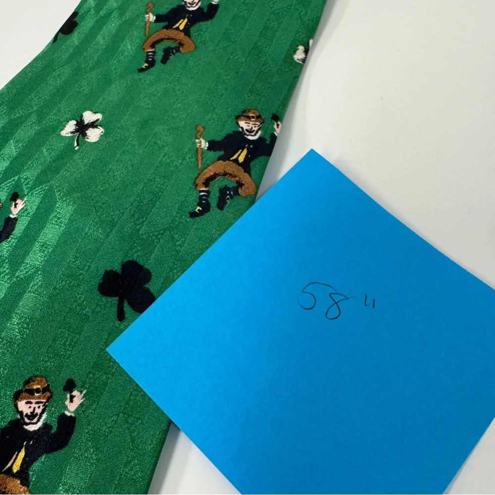 Cape Cod Neckwear St. Patrick's Day Silk Tie Dancing Leprechauns Shamrocks